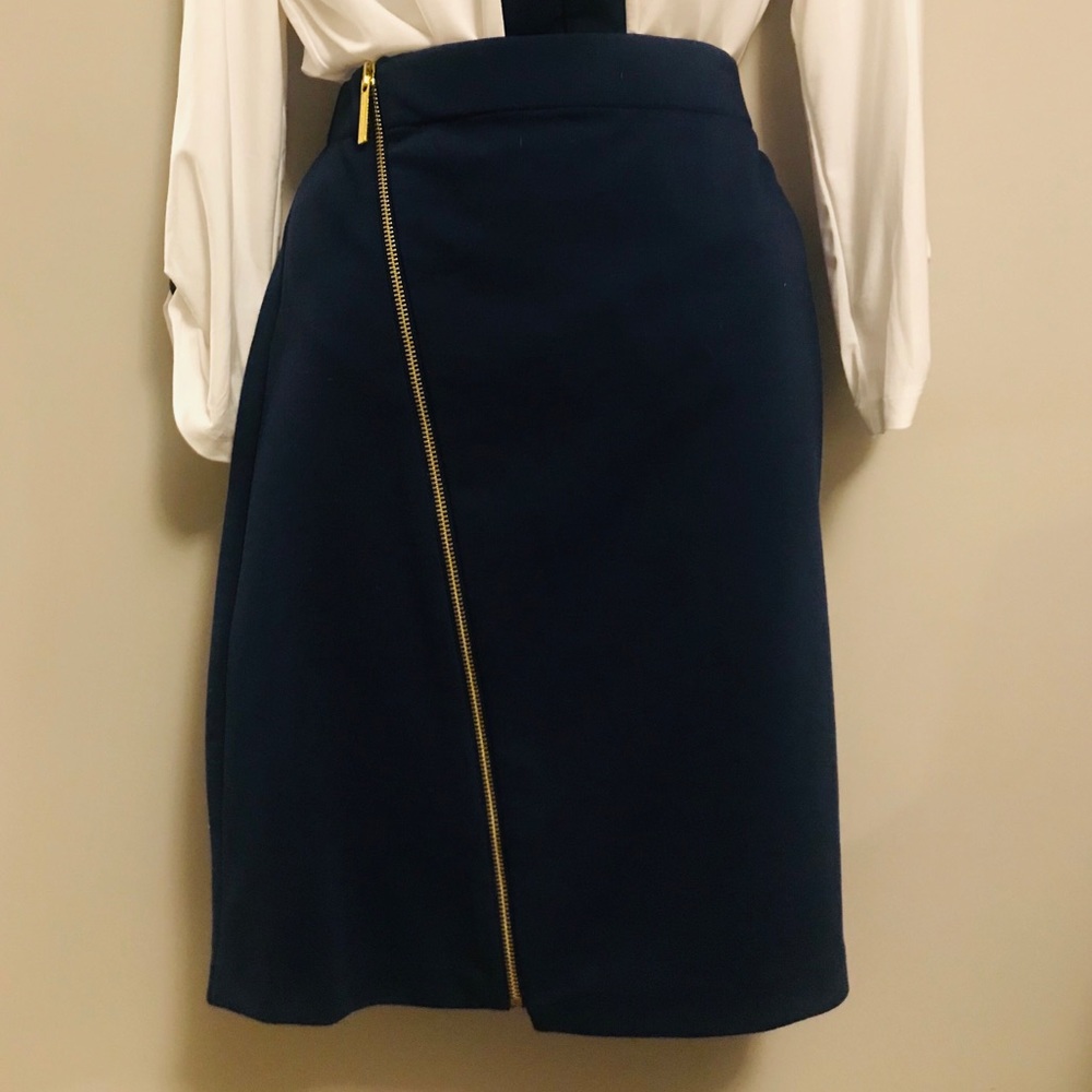 NWT - MICHAEL Michael Kors Navy Zip Skirt